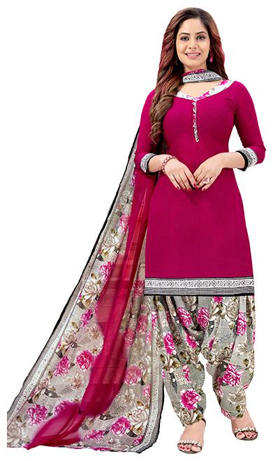 

Rajnandini Pink Unstitched Kurta with bottom dupatta With dupatta Dress Material