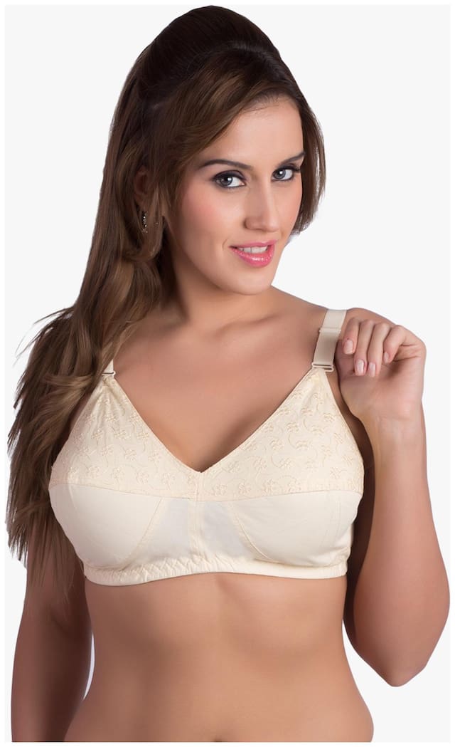 Rajnie Non Padded Cotton Sports Bra - White