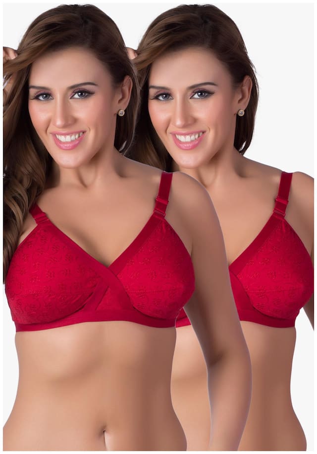 Rajnie Pack of 2 Non Padded Cotton Sports Bra - Multi