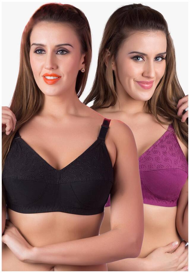 Rajnie Pack of 2 Non Padded Cotton Sports Bra - Multi