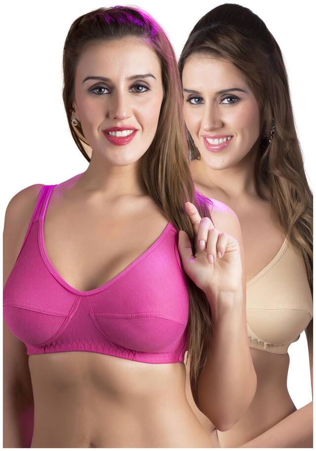 Rajnie Pack of 2 Non Padded Cotton Sports Bra - Multi