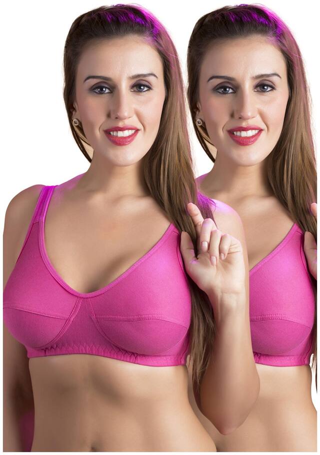 Rajnie Pack of 2 Non Padded Cotton Sports Bra - Multi