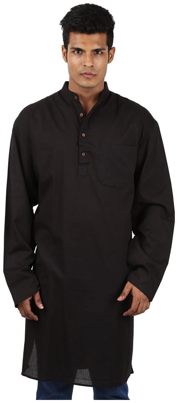 

Rajrang Black Color Ethnic Wear Plain Cotton Kurta for Men