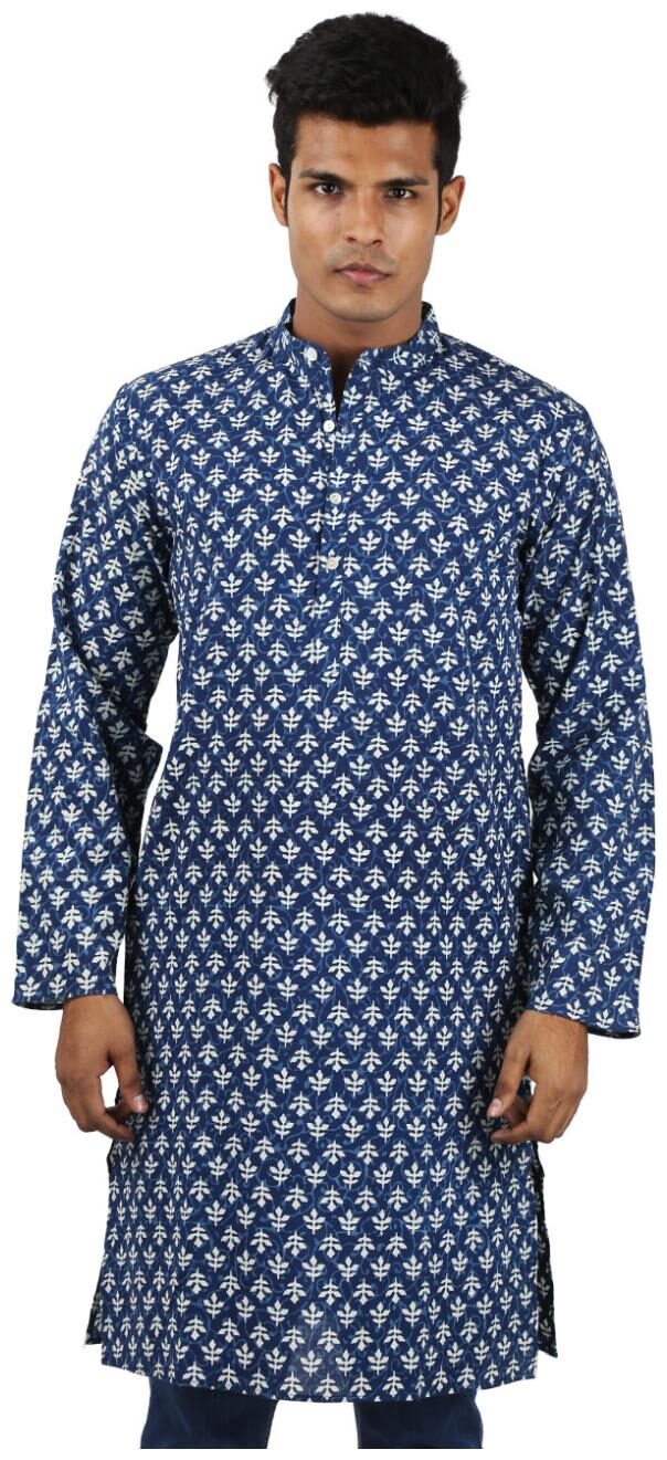

Rajrang Blue Color Ethnic Wear Printed Cotton Kurta for Men