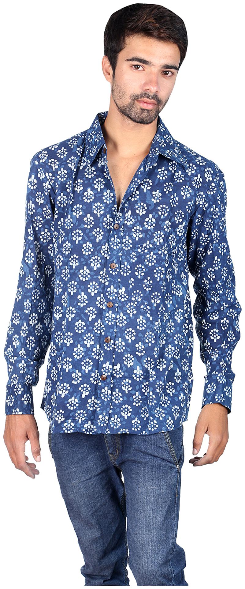 

Rajrang Men Blue Solid Regular Fit Casual Shirt