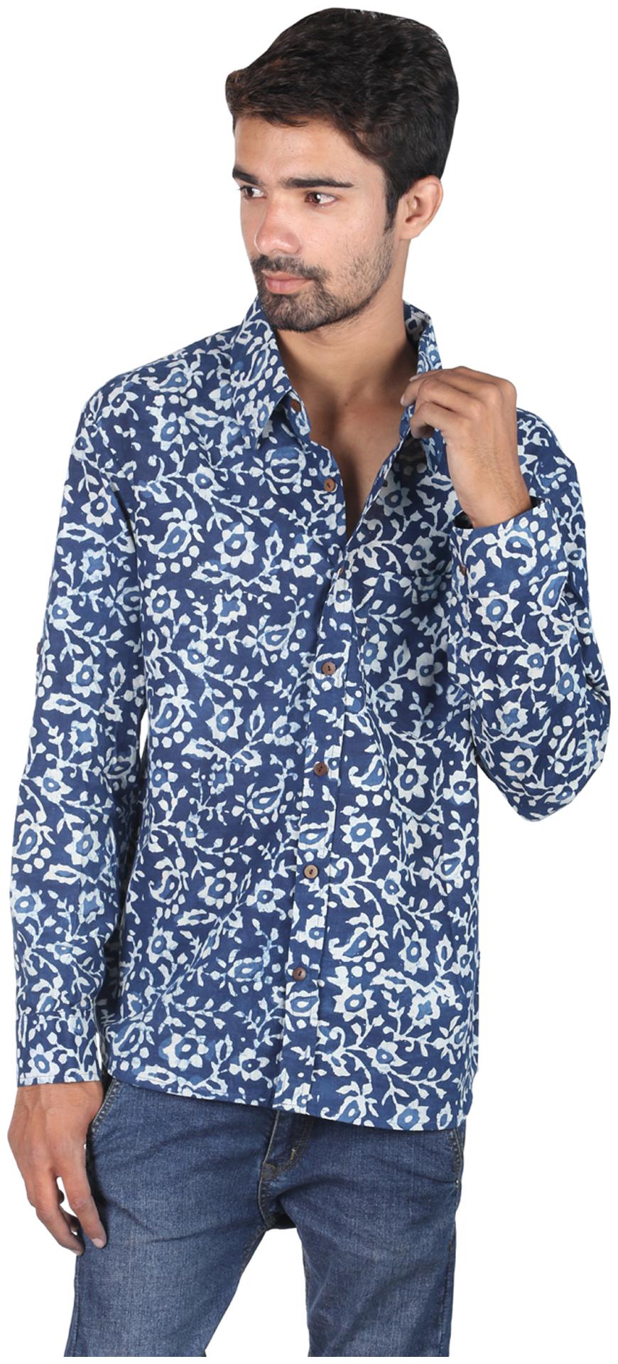 

Rajrang Men Blue Solid Regular Fit Casual Shirt