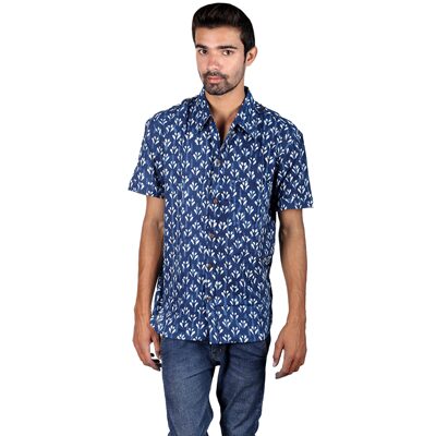 

Rajrang Men Blue Solid Regular Fit Casual Shirt