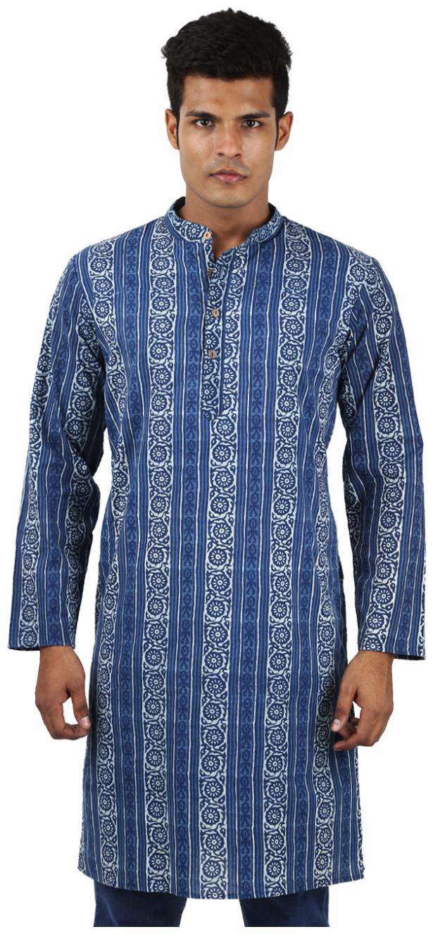 

Rajrang Blue Color Ethnic Wear Printed Cotton Kurta for Men