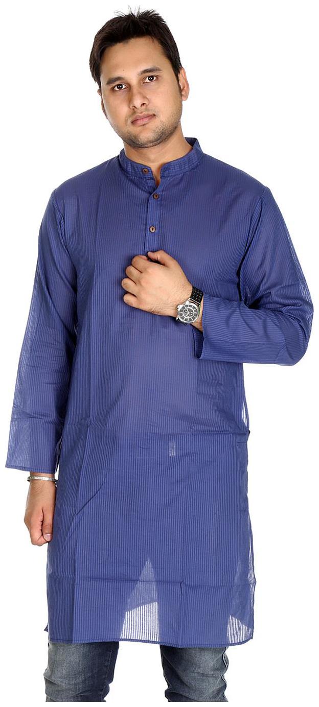 

Rajrang Blue Color Ethnic Wear Plain Cotton Kurta for Men