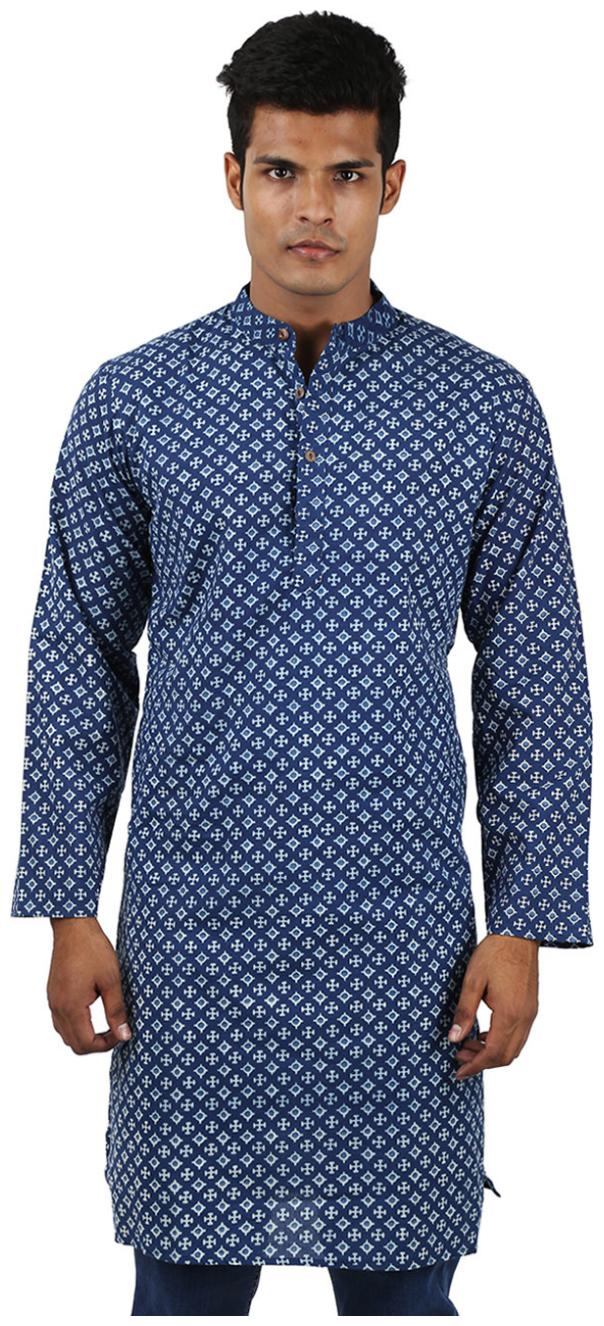 

Rajrang Blue Color Ethnic Wear Printed Cotton Kurta for Men