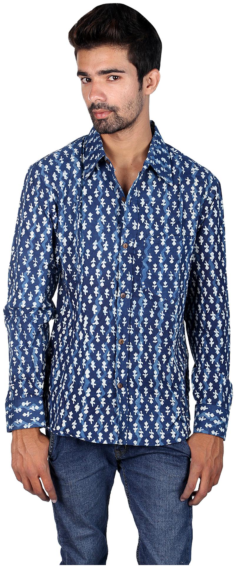 

Rajrang Men Blue Solid Regular Fit Casual Shirt