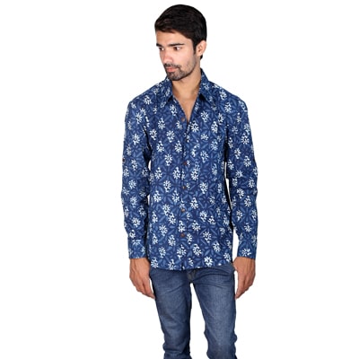 

Rajrang Men Blue Solid Regular Fit Casual Shirt