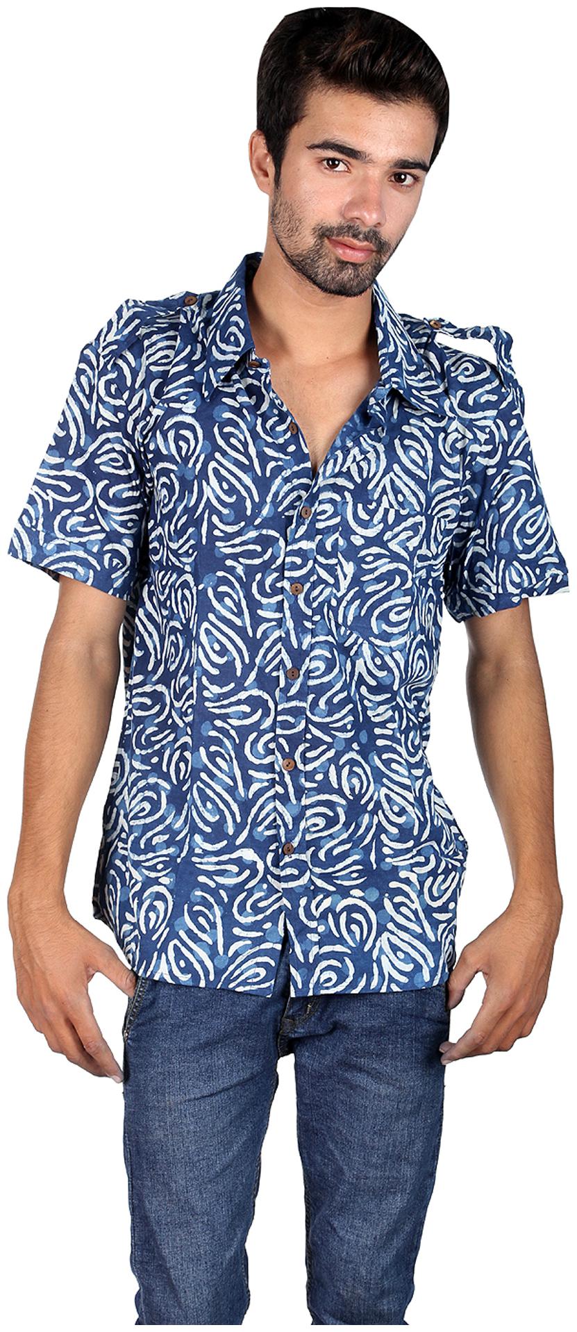 

Rajrang Men Blue Solid Regular Fit Casual Shirt