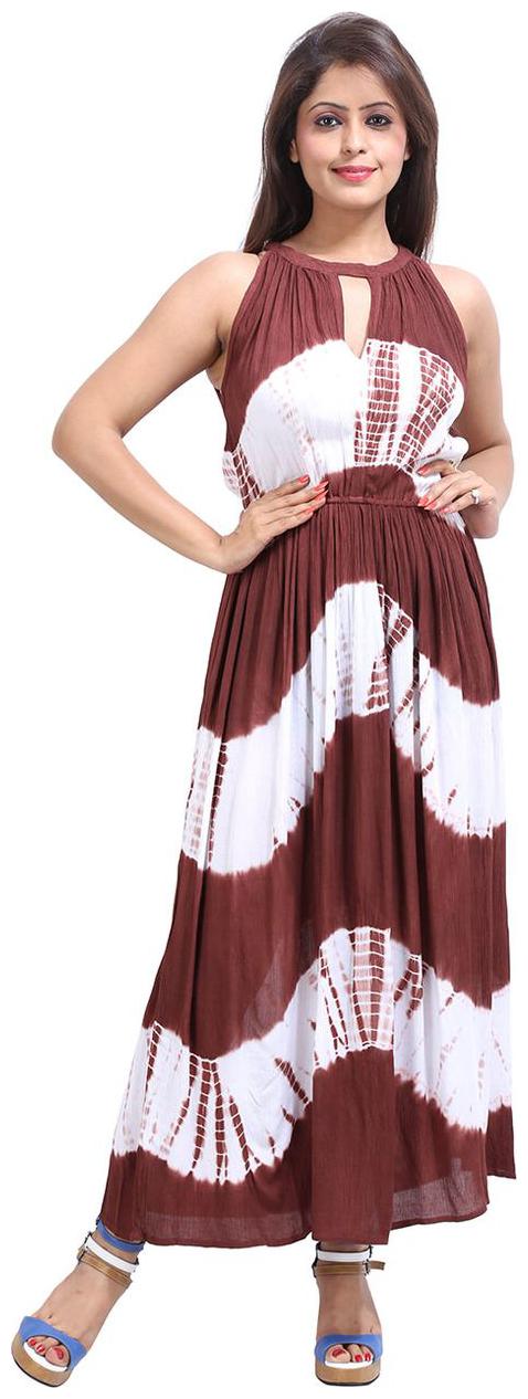 

Rajrang Brown Abstract A-line dress