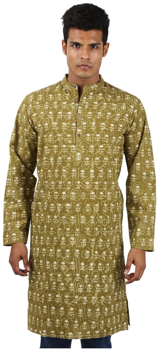 

Rajrang Green Color Ethnic Wear Printed Cotton Kurta for Men