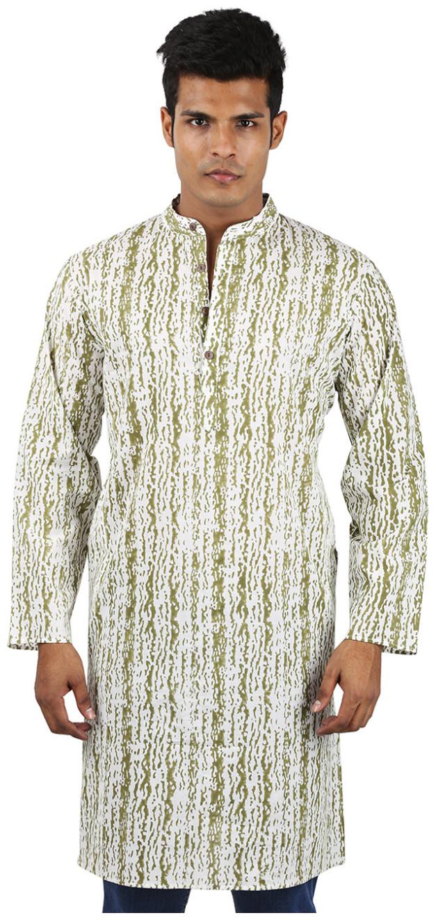 

Rajrang Green Color Ethnic Wear Printed Cotton Kurta for Men