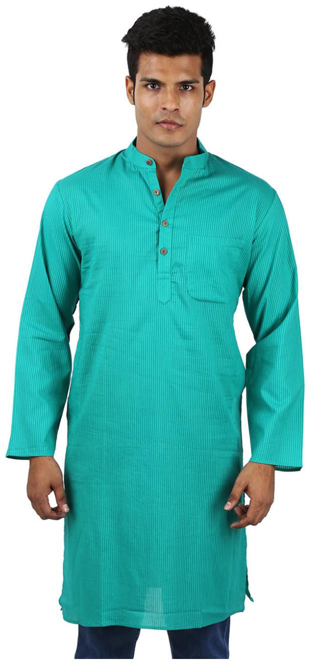 

Rajrang Green Color Ethnic Wear Plain Cotton Kurta for Men