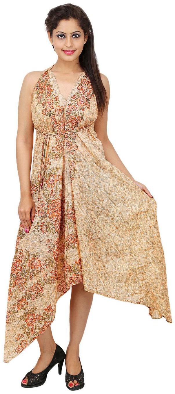 

Rajrang Orange Red Floral A-line dress