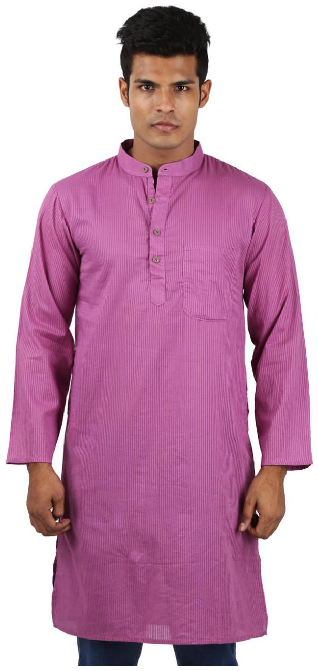 

Rajrang Purple Color Ethnic Wear Plain Cotton Kurta for Men