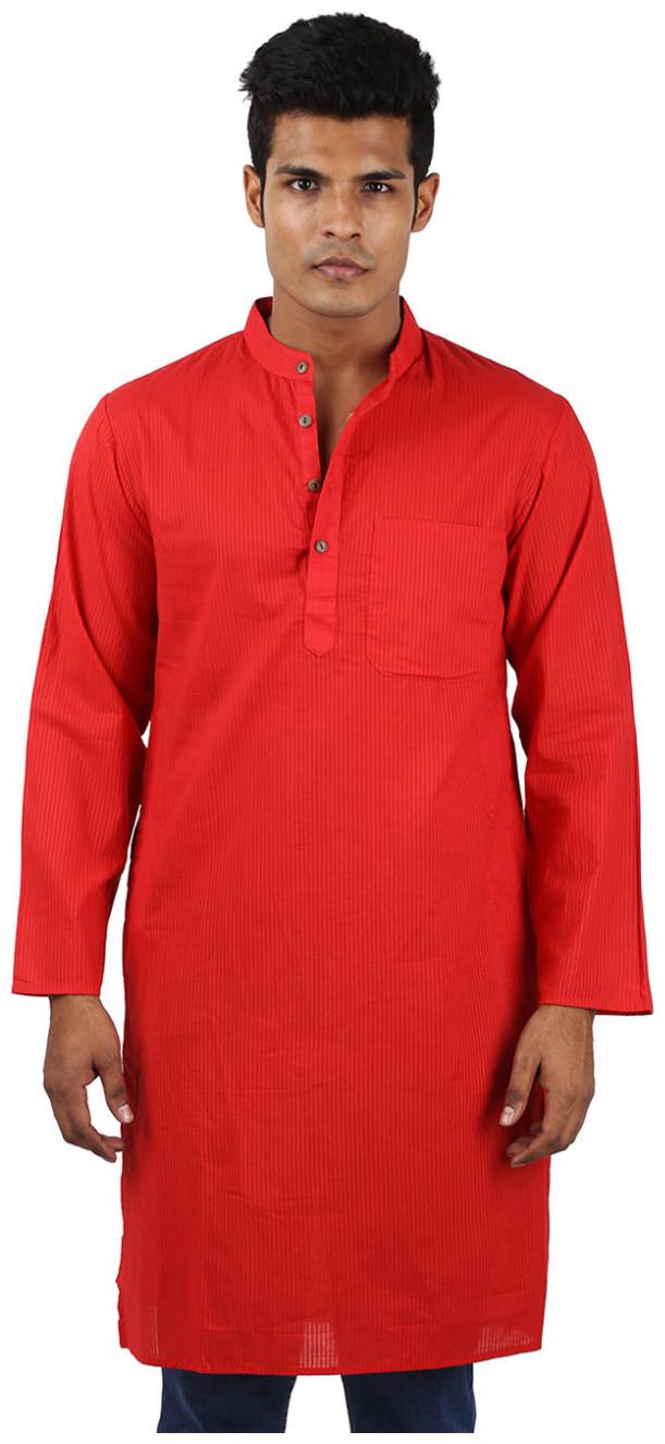 

Rajrang Red Color Ethnic Wear Plain Cotton Kurta for Men