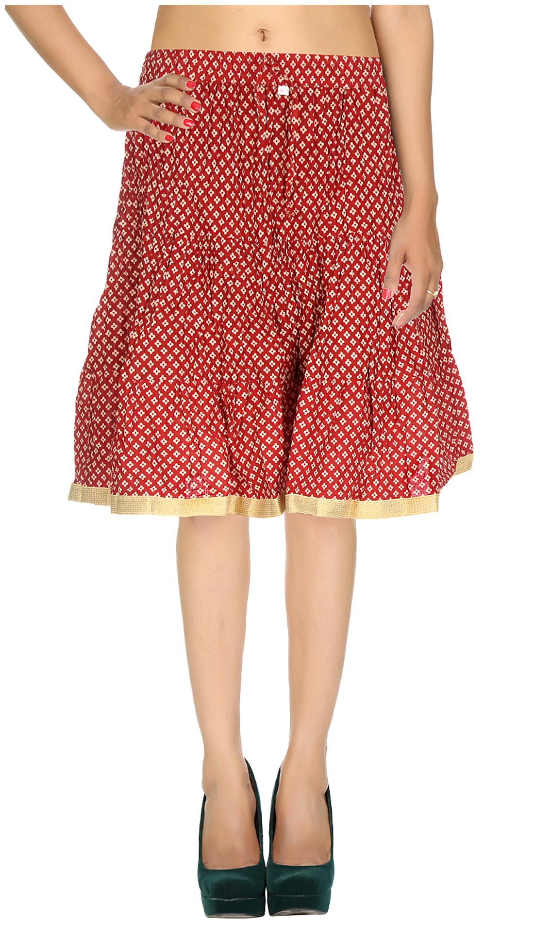 

Rajrang Printed Skirt - Red
