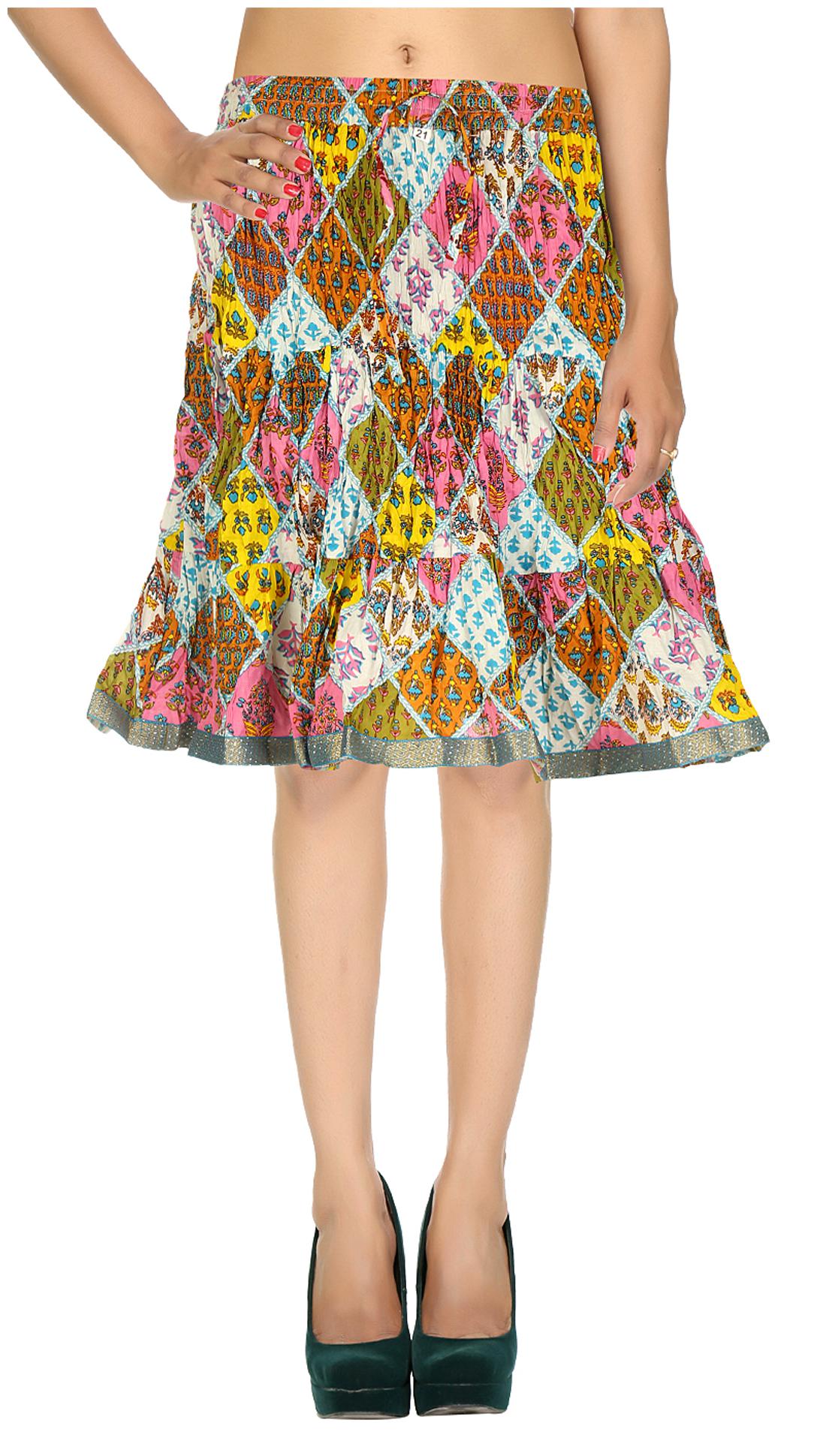 

Rajrang Printed Skirt - White