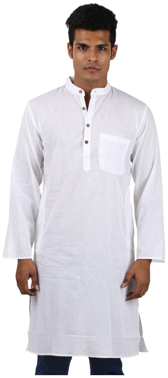 

Rajrang White Color Ethnic Wear Plain Cotton Kurta for Men