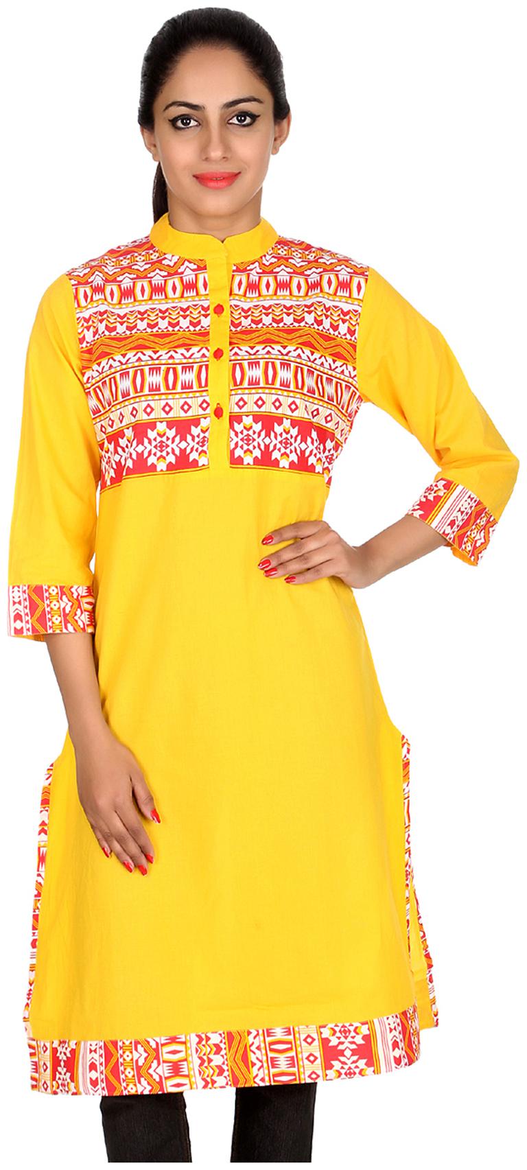 

Rajrang Cotton Geometric Red Jaipuri Kurti Printed Women Kurti Tops Tunic