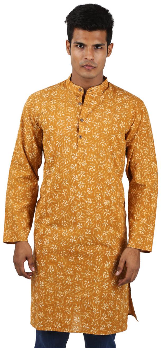 

Rajrang Yellow Color Ethnic Wear Printed Cotton Kurta for Men