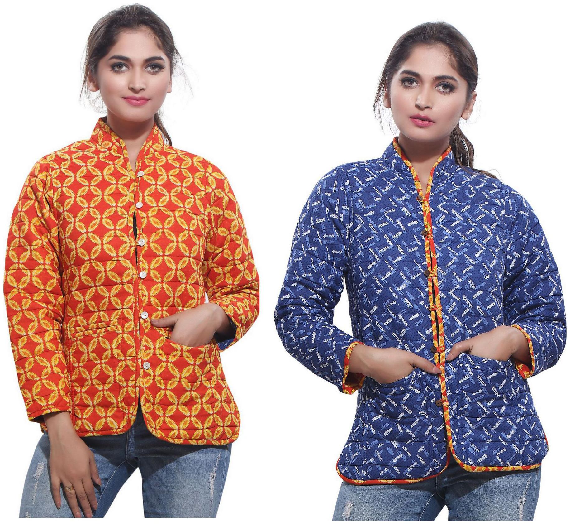 

Rama Printed Multicolor Cotton Reversible Jacket