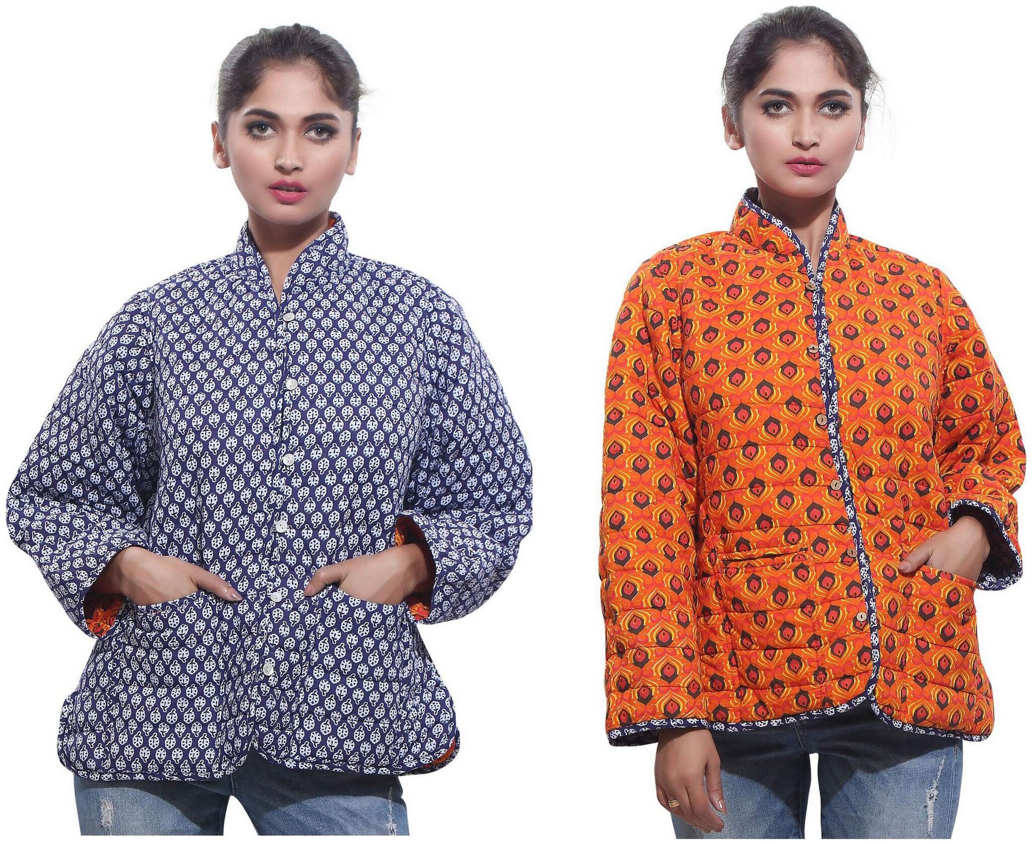

Rama Printed Multicolor Cotton Reversible Jacket
