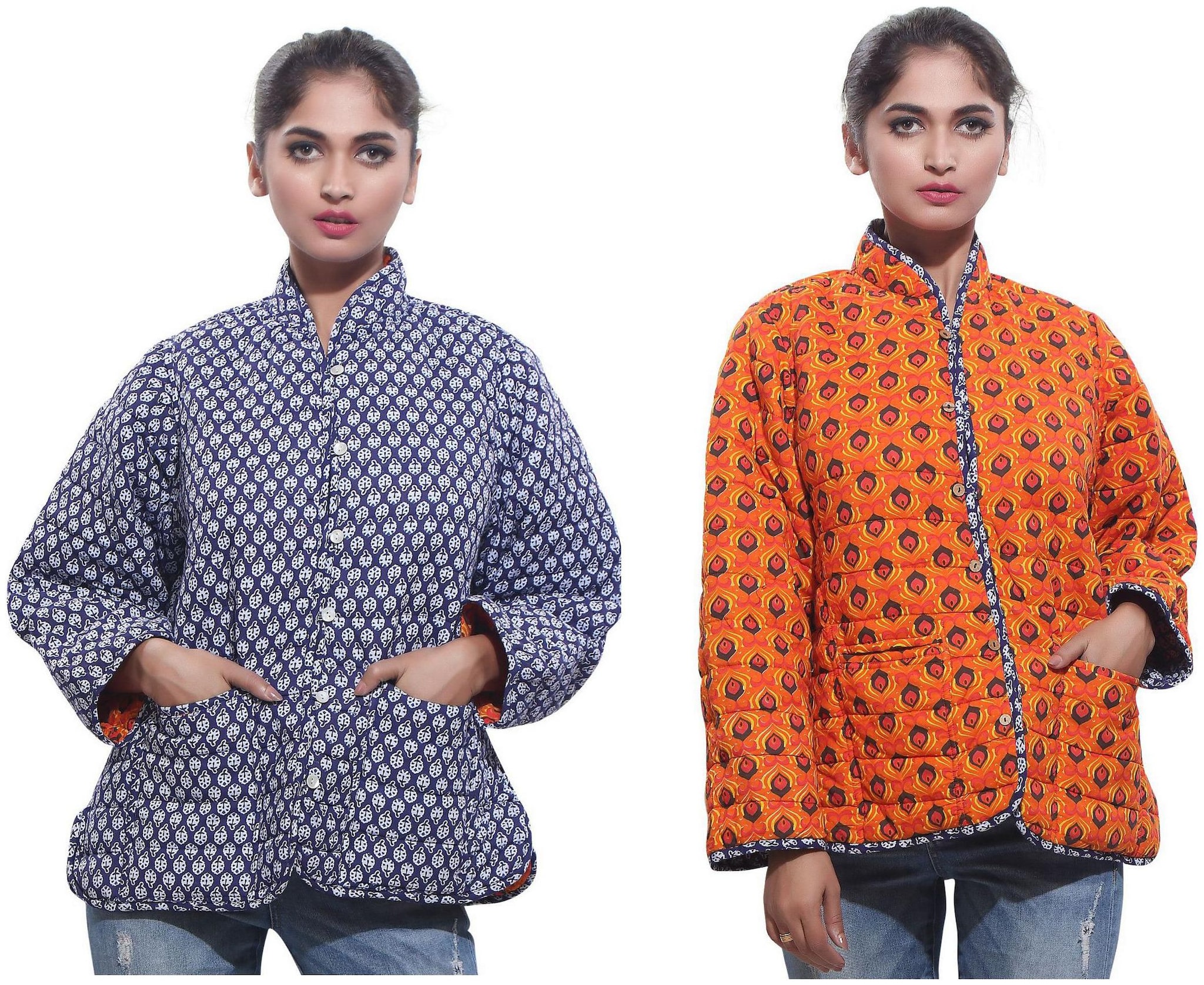 

Rama Printed Multicolor Cotton Reversible Jacket