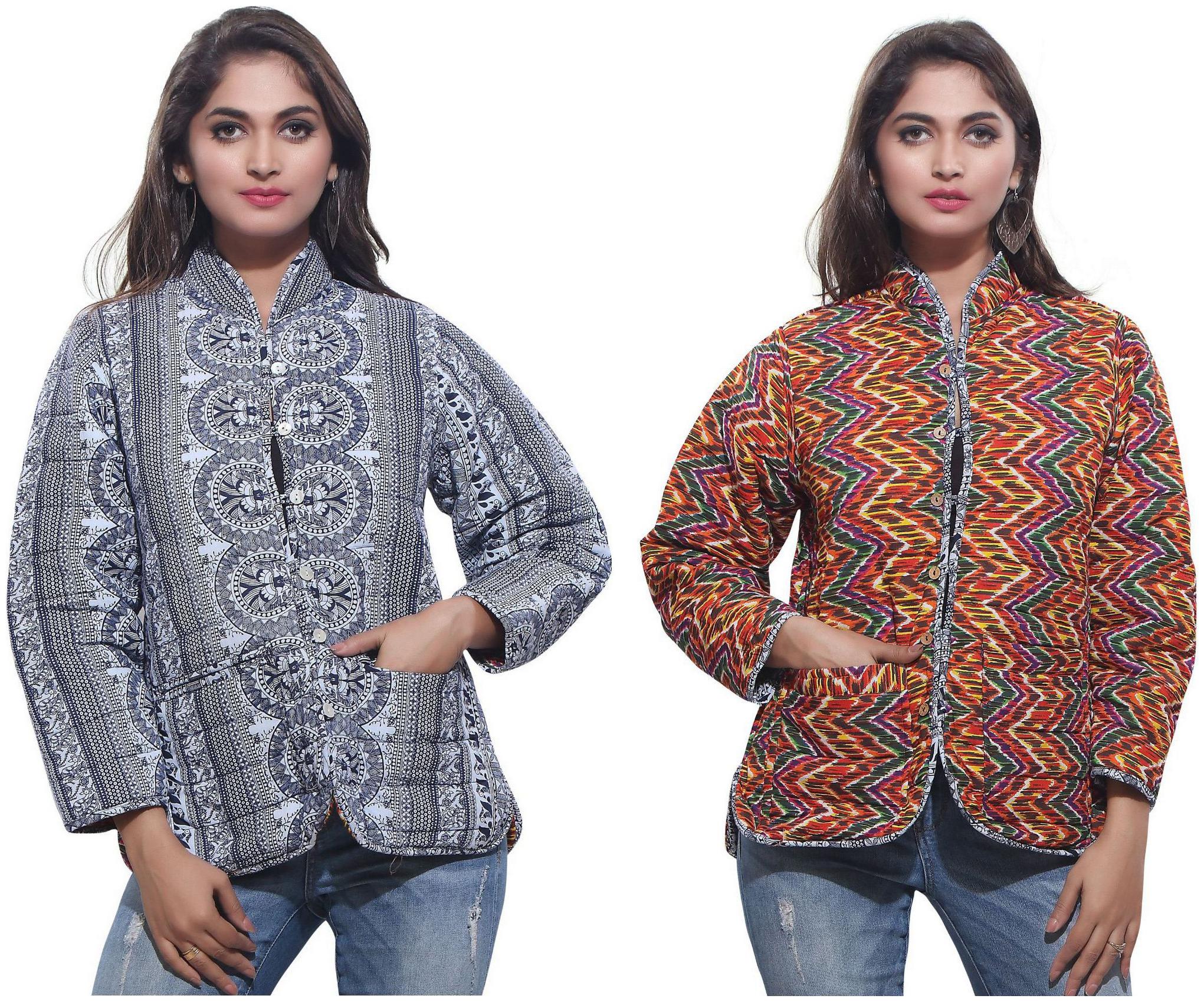 

Rama Printed Multicolor Cotton Reversible Jacket