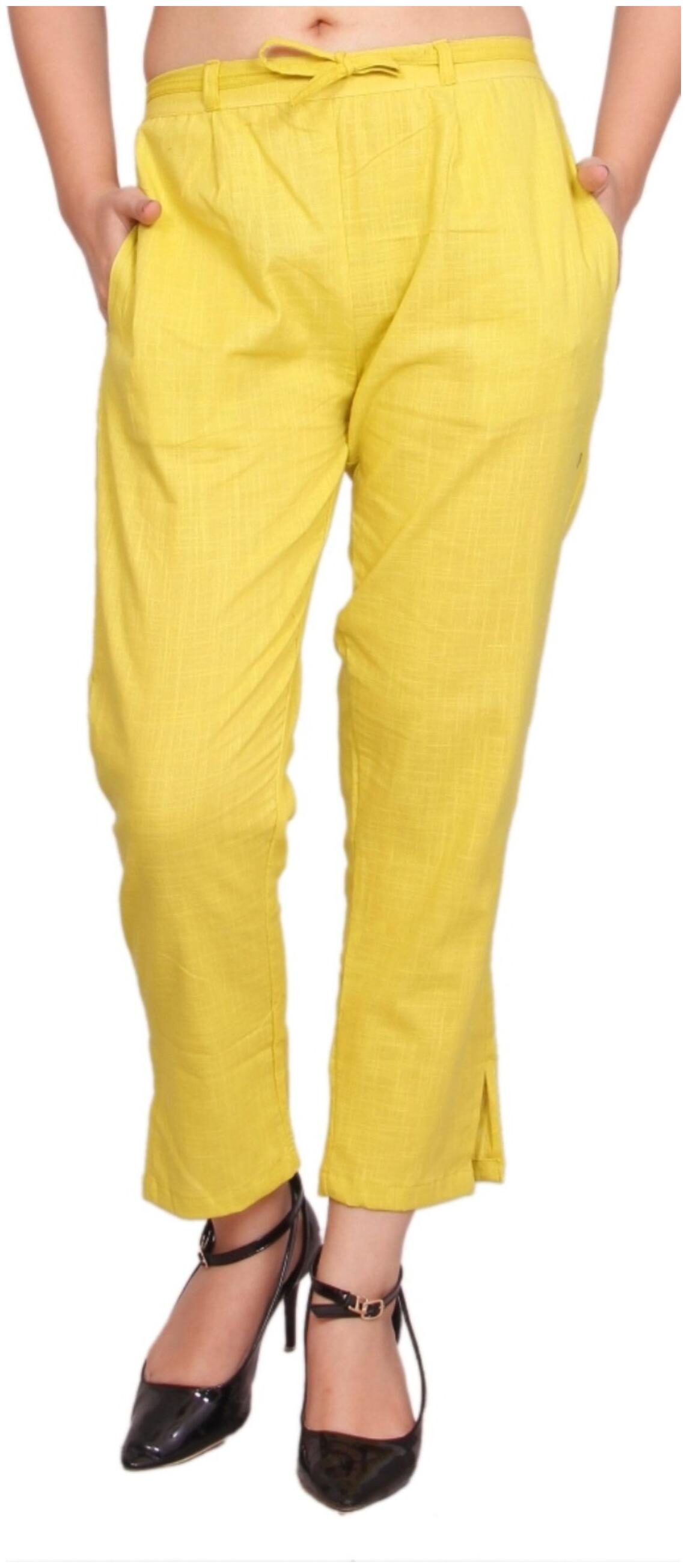 

Rama Women Yellow Straight fit Cigarette pants