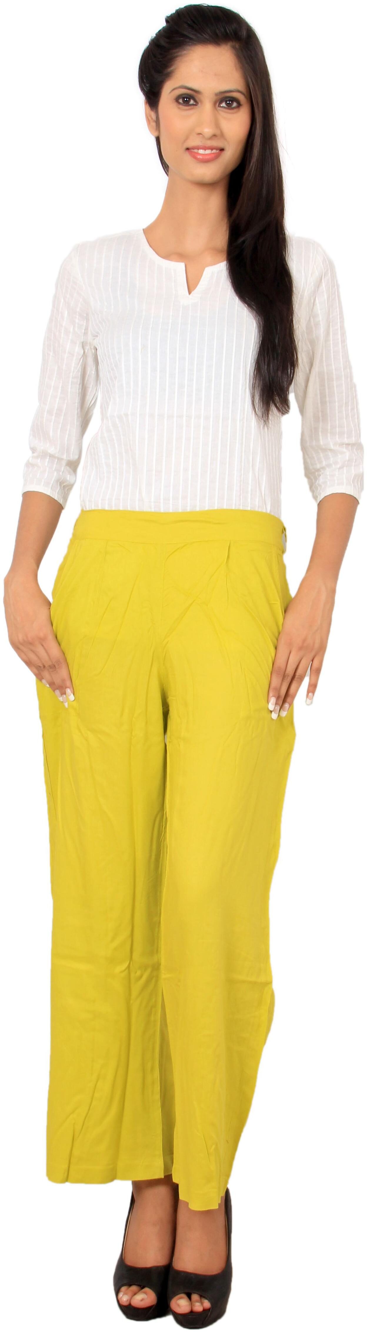 

Rama Lime Solid Straight Palazzo