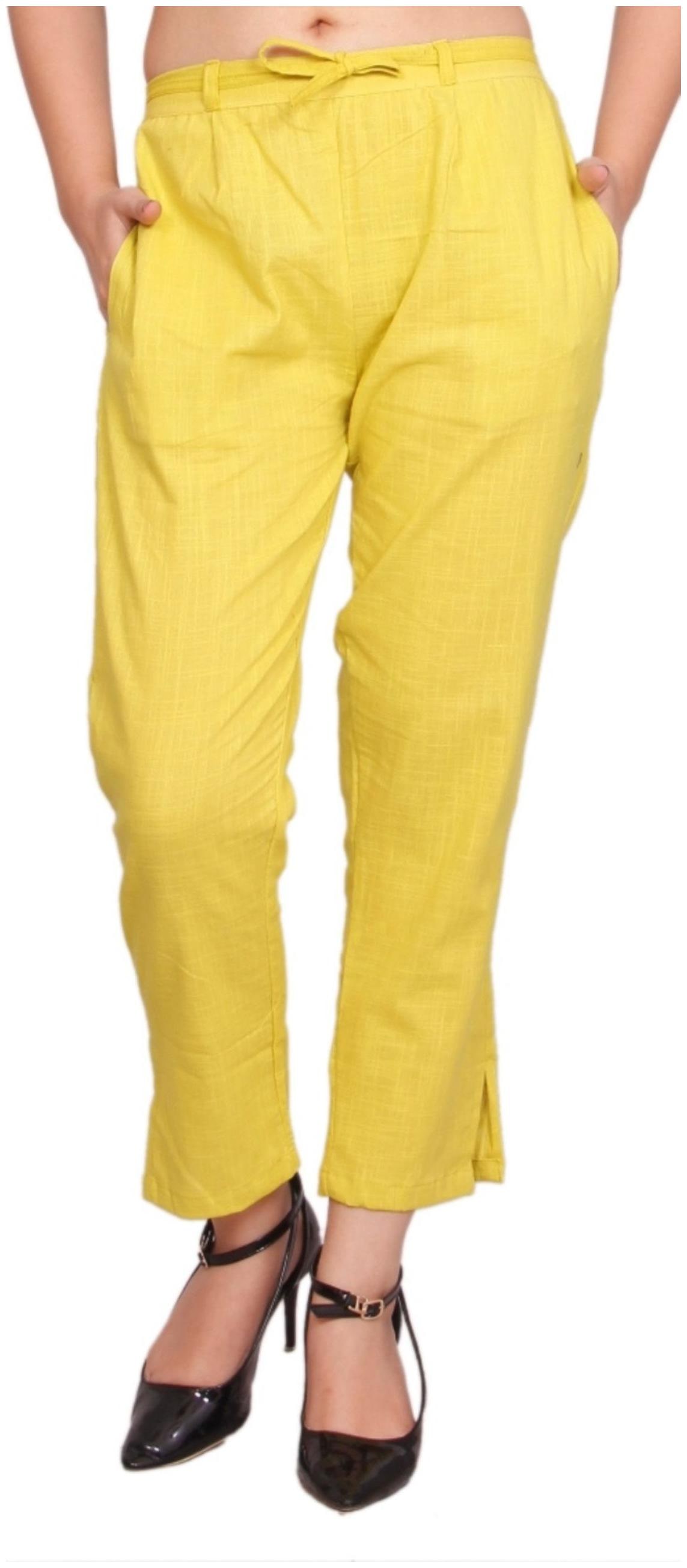 

Rama Women Yellow Straight fit Cigarette pants