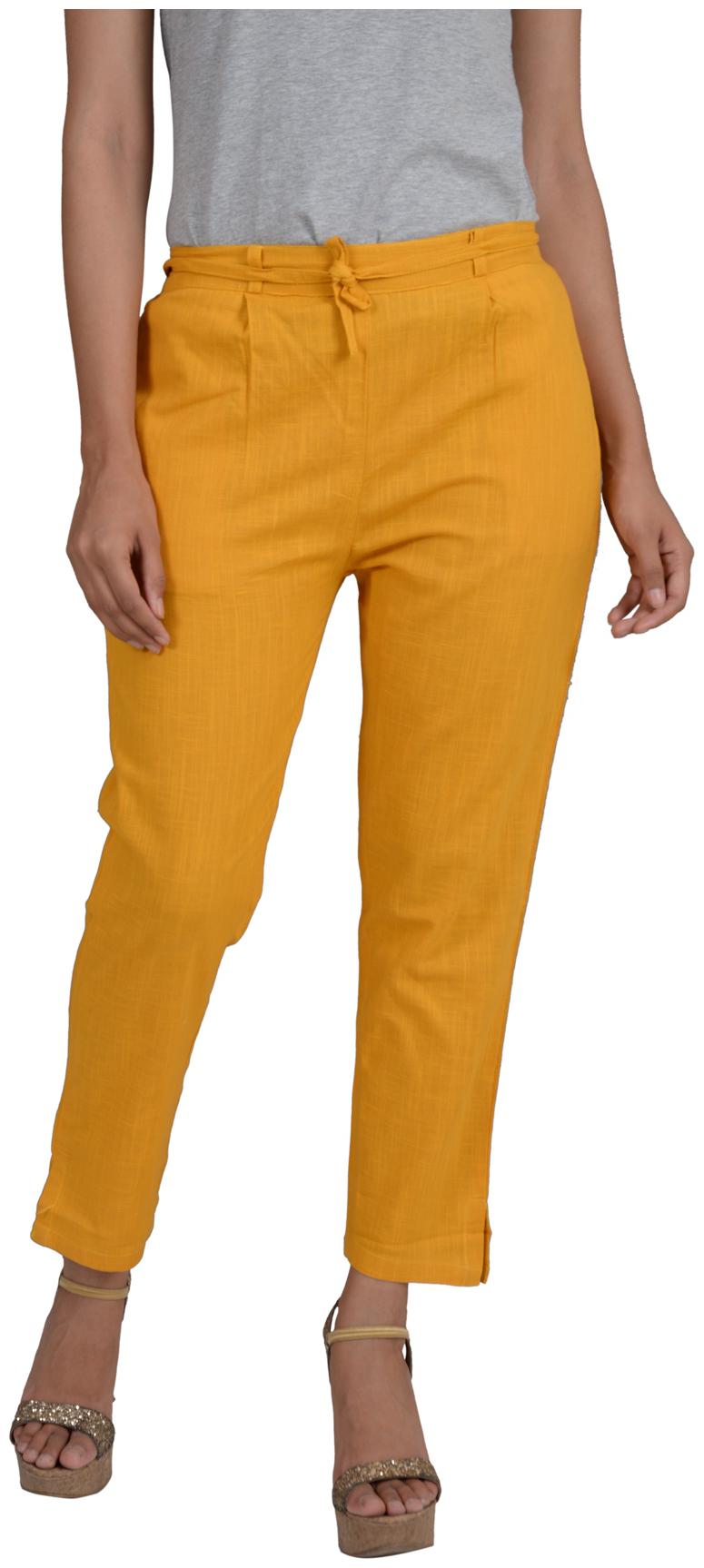 

Rama Women Yellow Straight fit Cigarette pants