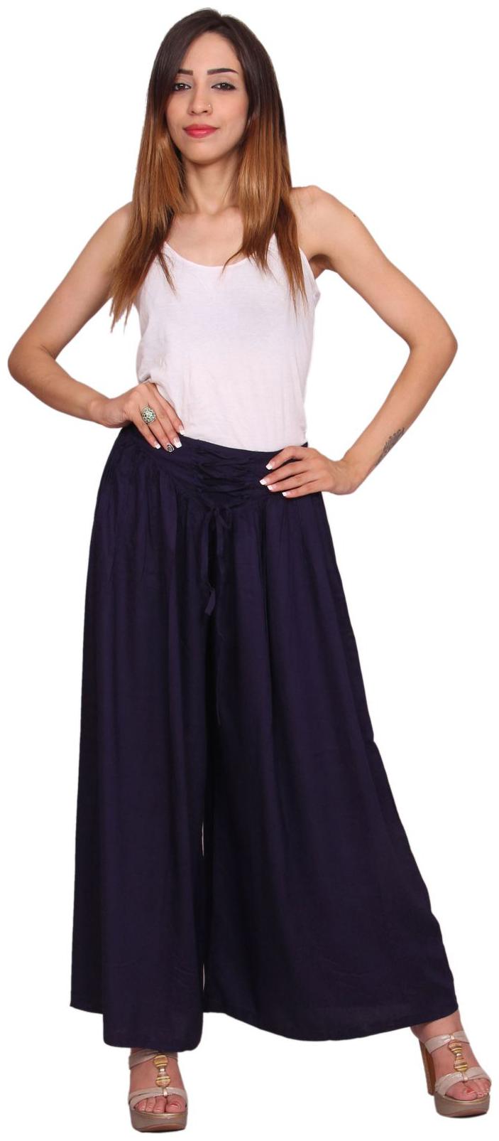 

Rama Blue Solid Flared Palazzo