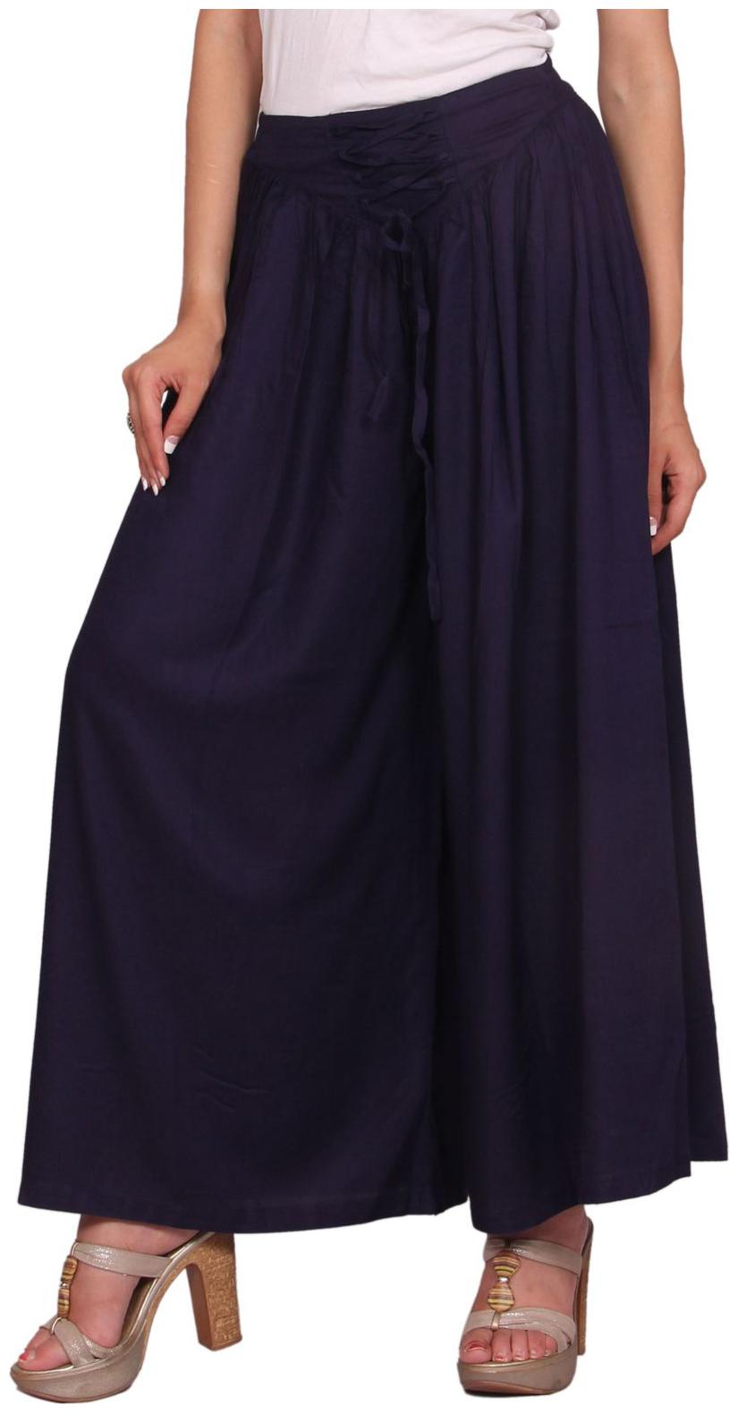 

Rama Blue Solid Flared Palazzo