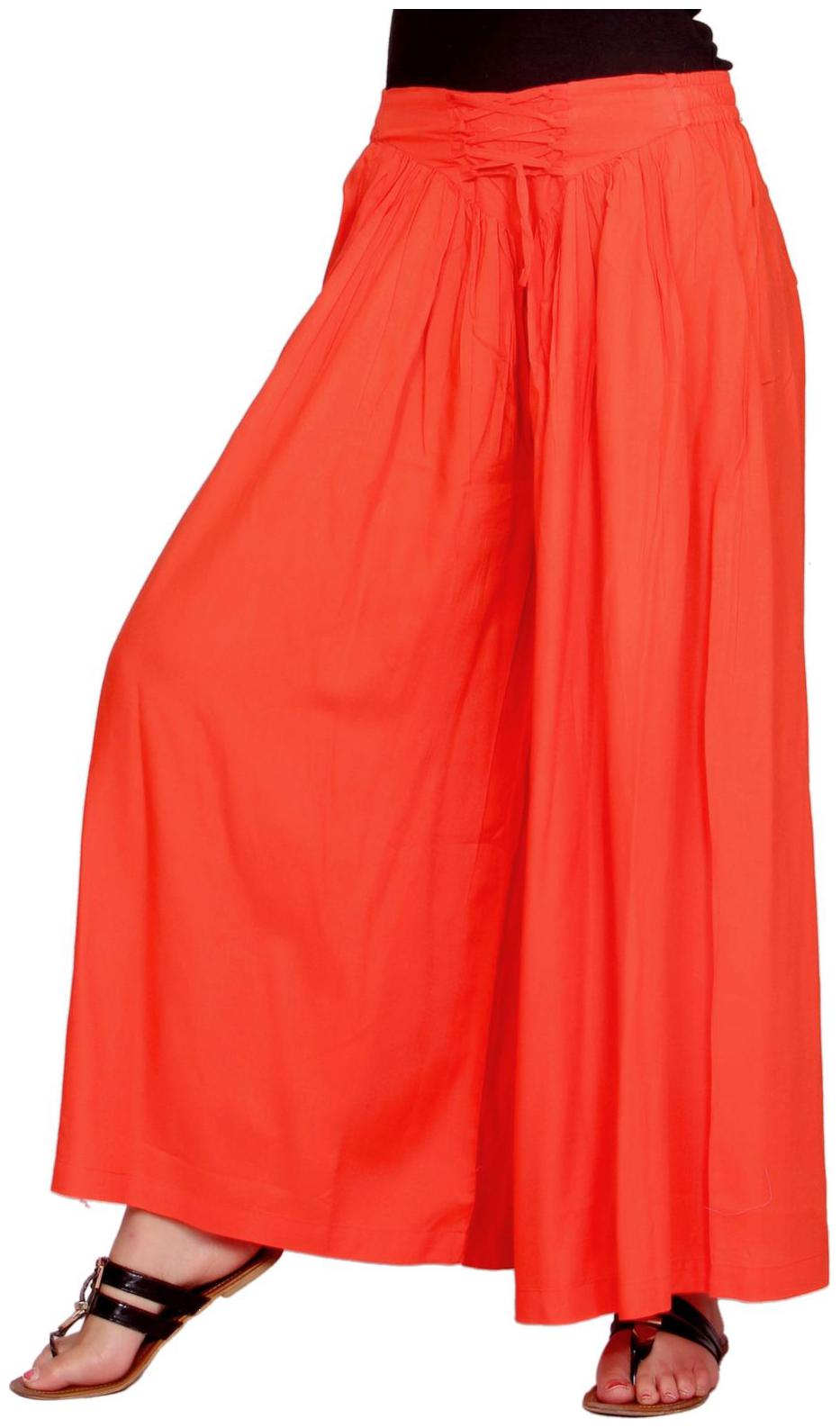 

Rama Orange Solid Flared Palazzo