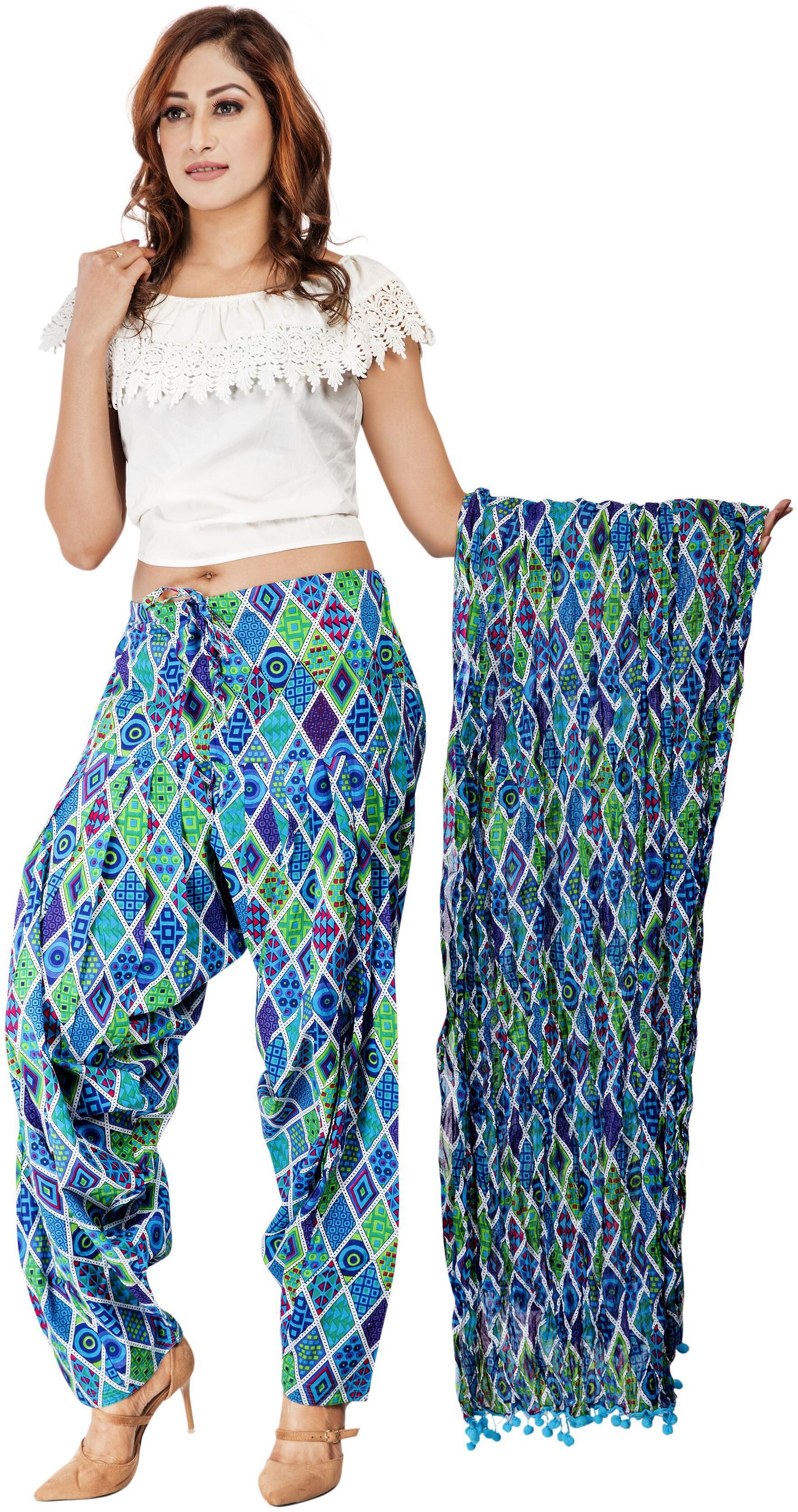 

Rama Cotton Patiala - Blue