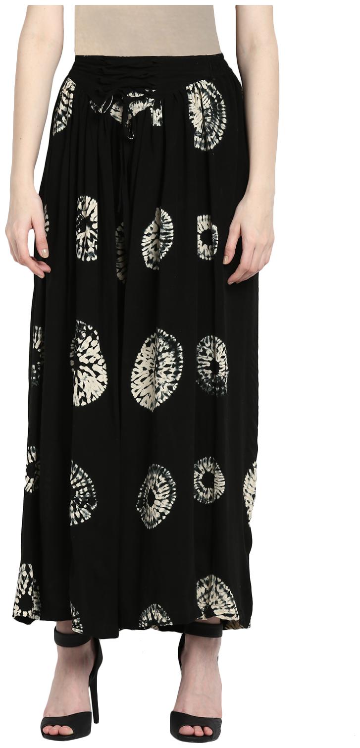 

Rama Black Printed Flared Palazzo