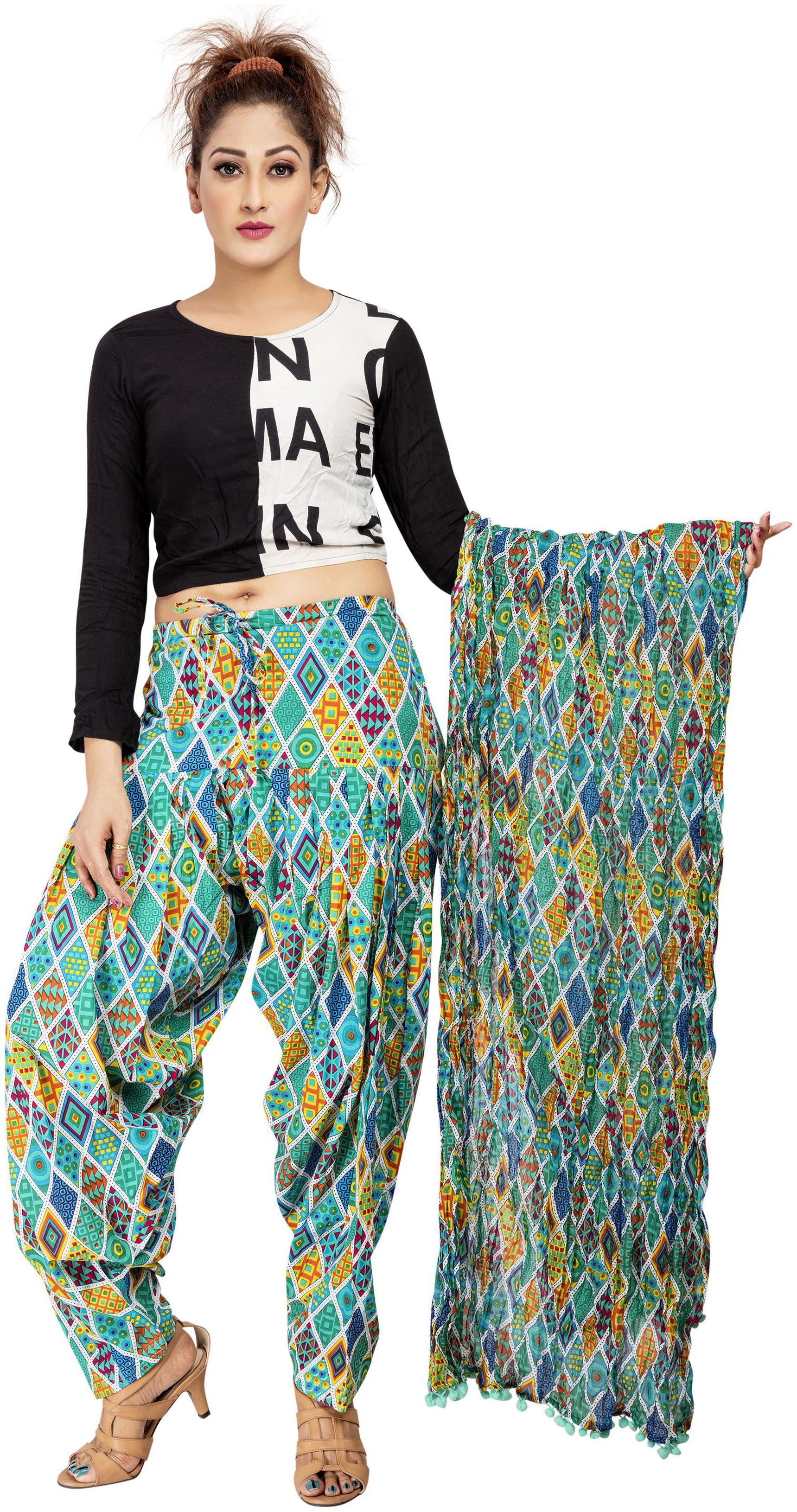 

Rama Cotton Patiala - Green