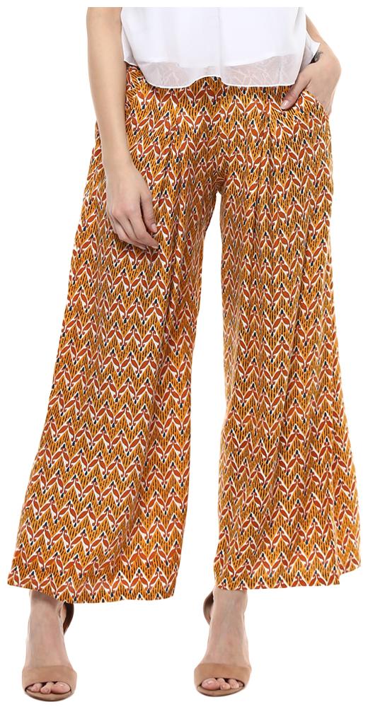 

Rama Yellow Printed Flared Palazzo
