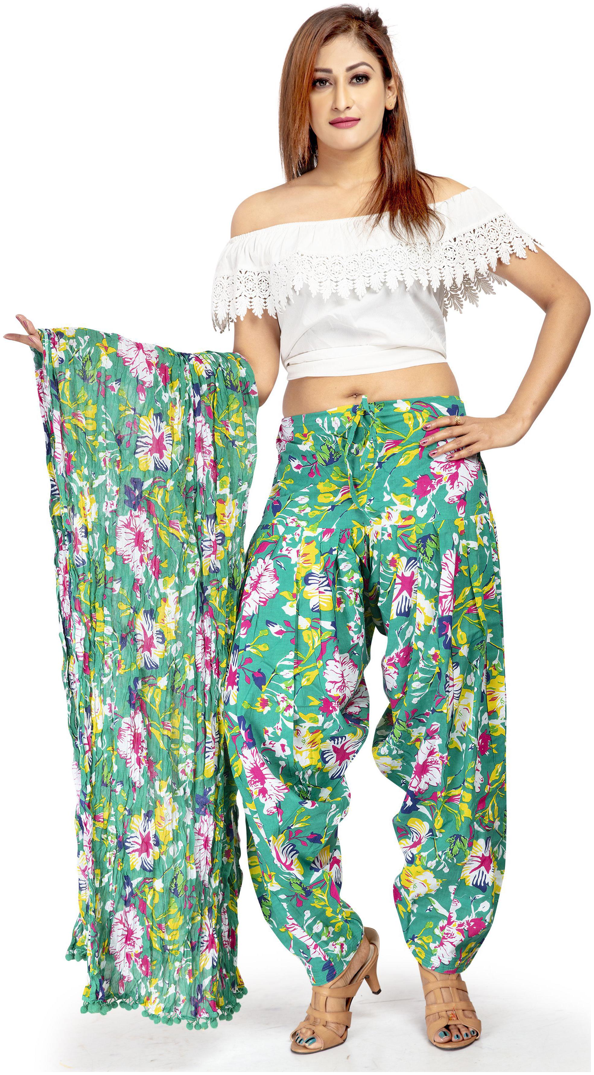 

Rama Cotton Patiala - Green