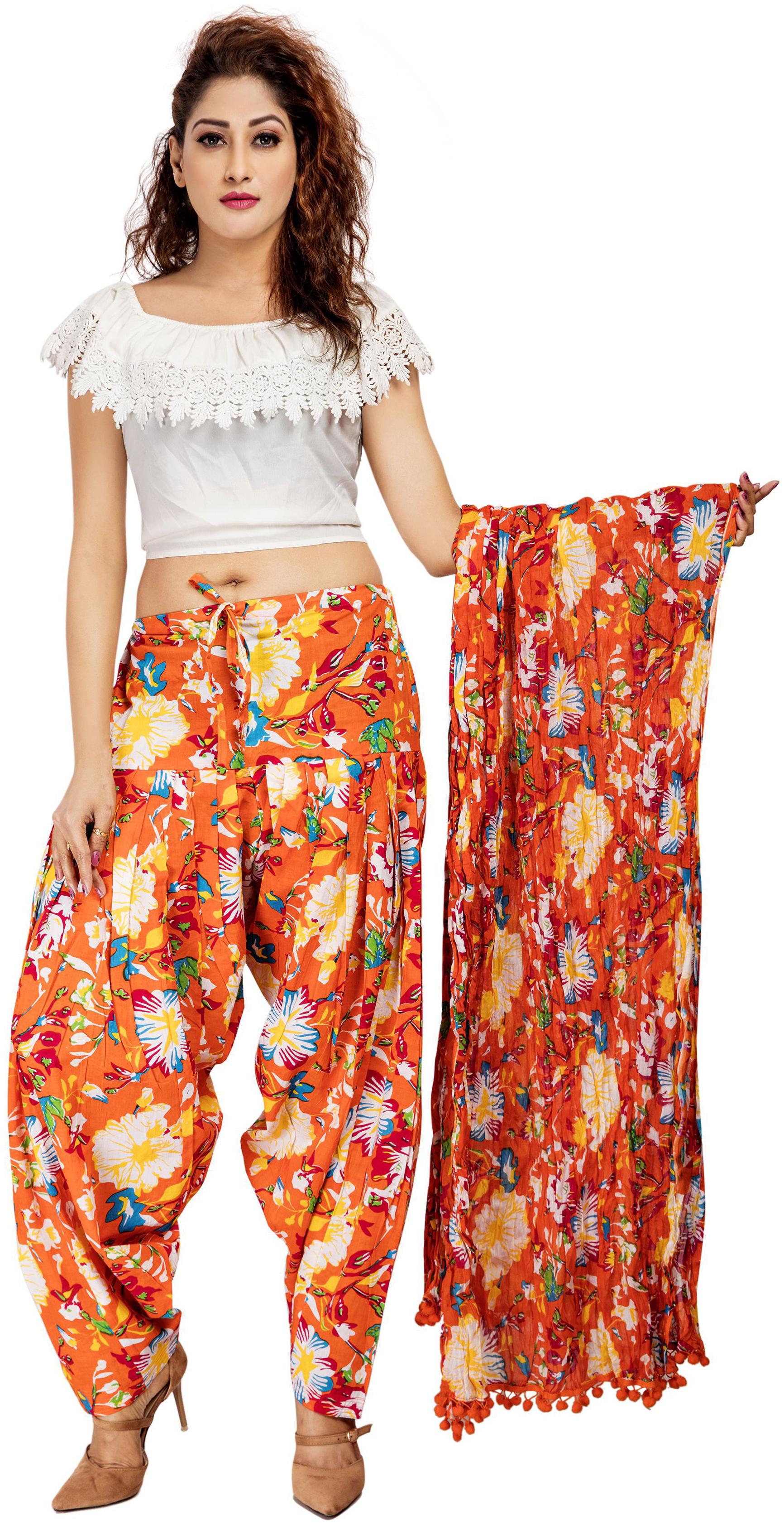 

Rama Cotton Patiala - Orange
