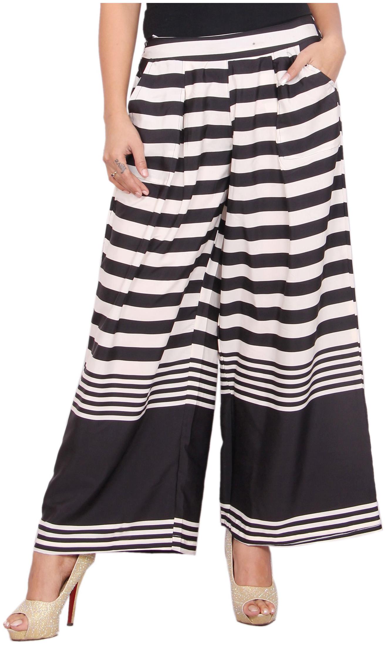 

Rama Black Printed Flared Palazzo