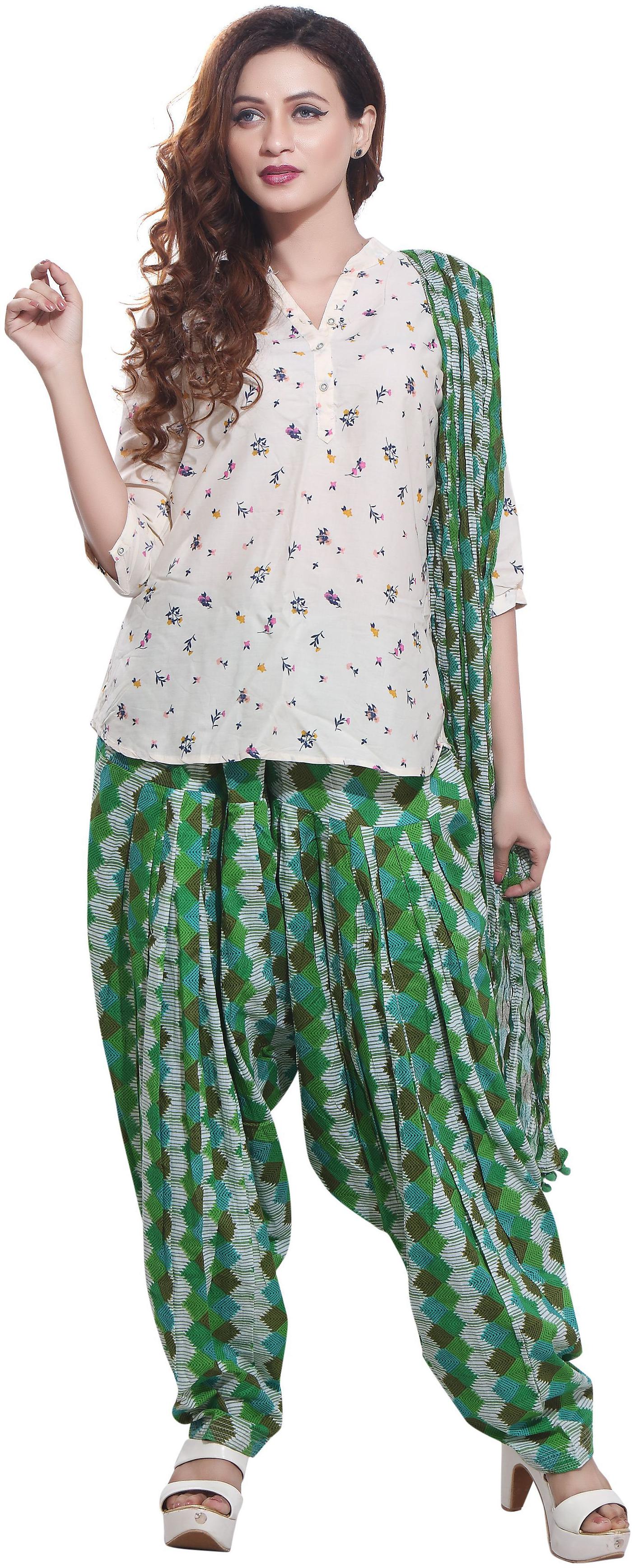 

Rama Cotton Patiala - Green