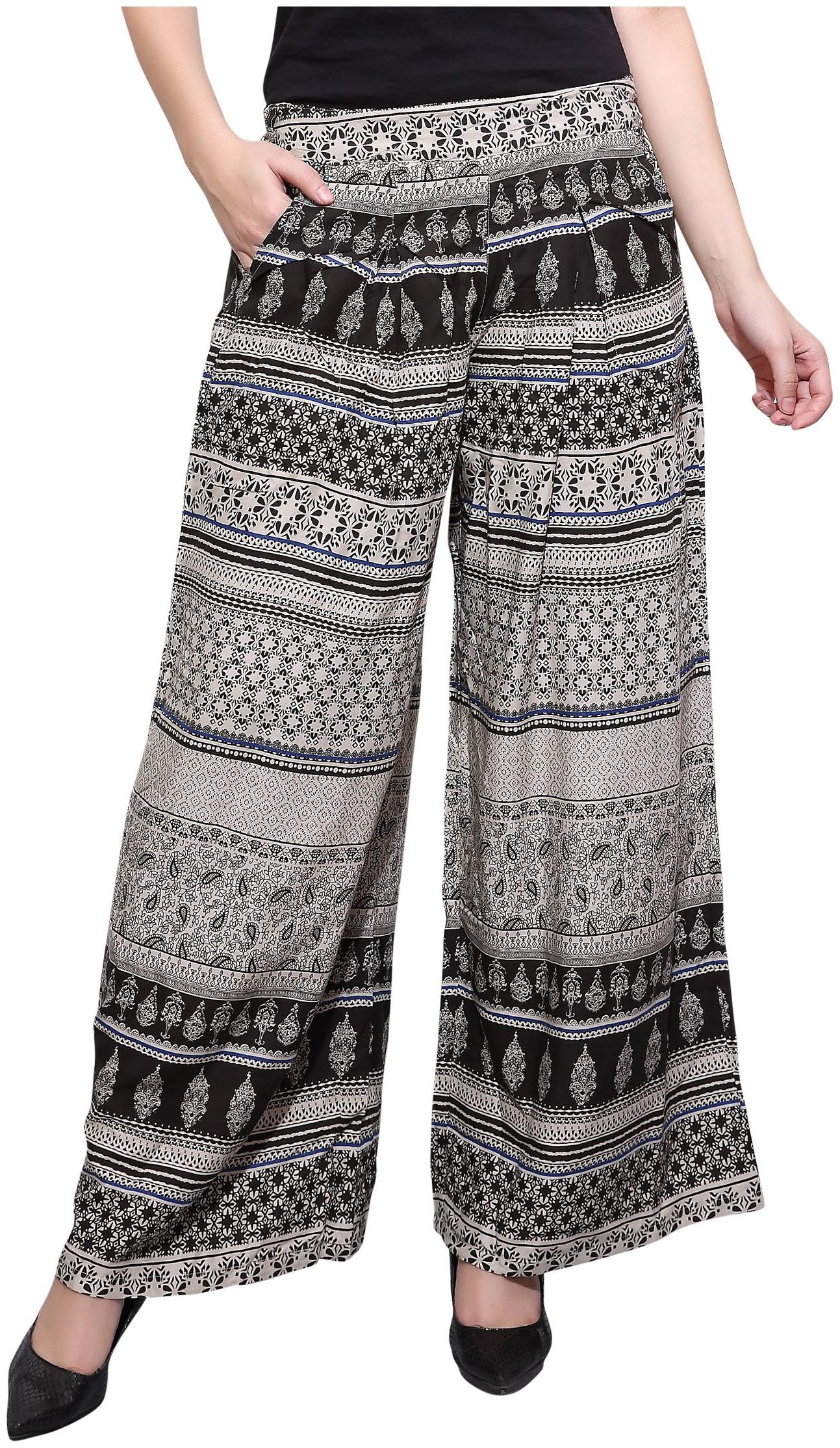 

Rama Black Printed Flared Palazzo