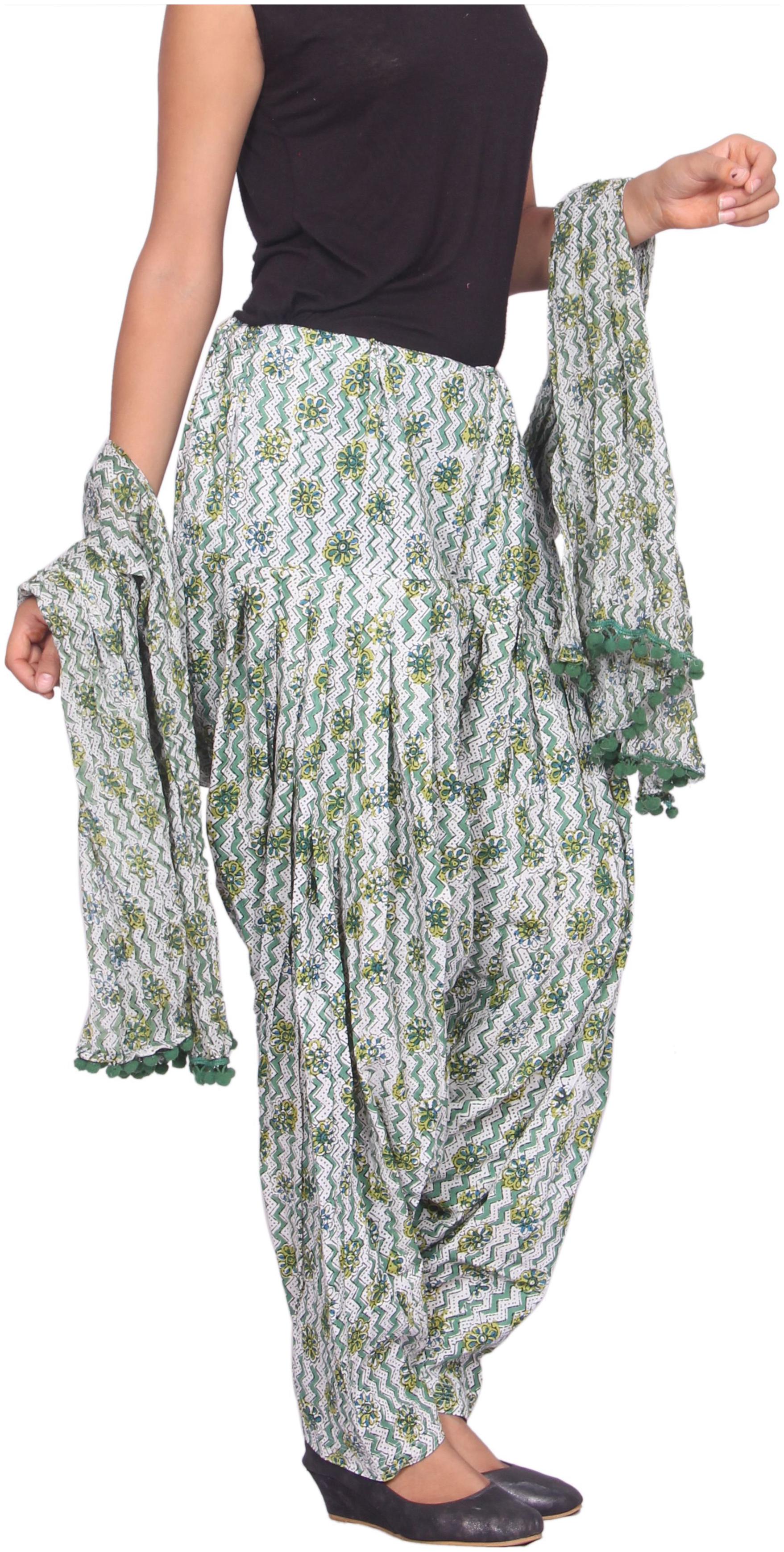 

Rama Cotton Patiala - Green
